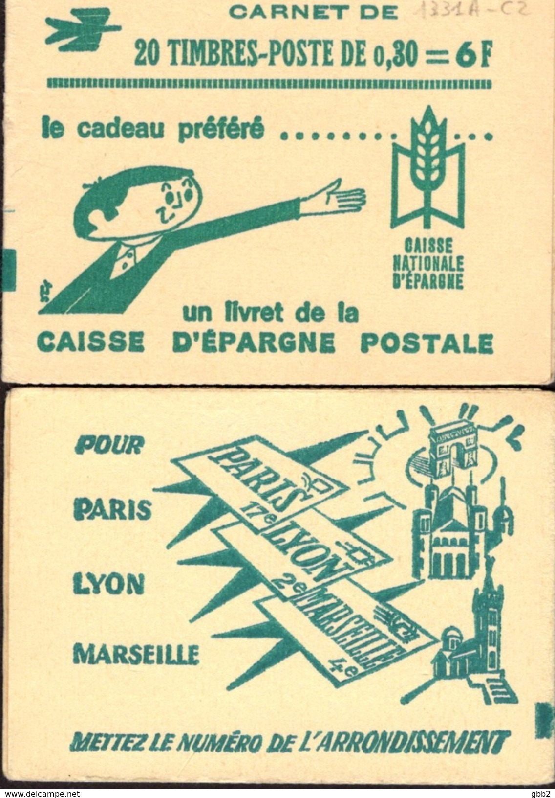 CARNET 1331A-C 2 COQ De DECARIS "CAISSE D'EPARGNE POSTALE" Fermé. Bas Prix à Saisir - Andere & Zonder Classificatie