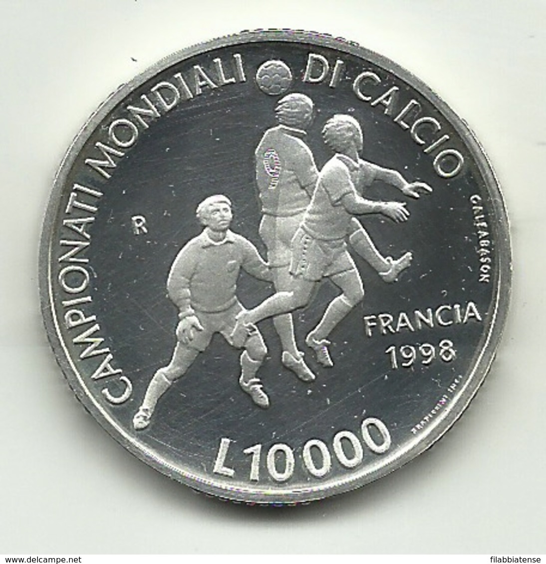 1998 - San Marino 10.000 Lire Argento - Mondiali Di Calcio - Senza Confezione   ------ - San Marino