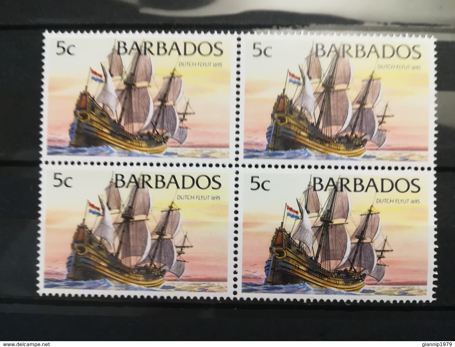FRANCOBOLLI STAMPS BARBADOS 1994 MNH** NUOVI SHIPS NAVI DUTCH FLYUT 1695 QUARTINA - Barbados (1966-...)
