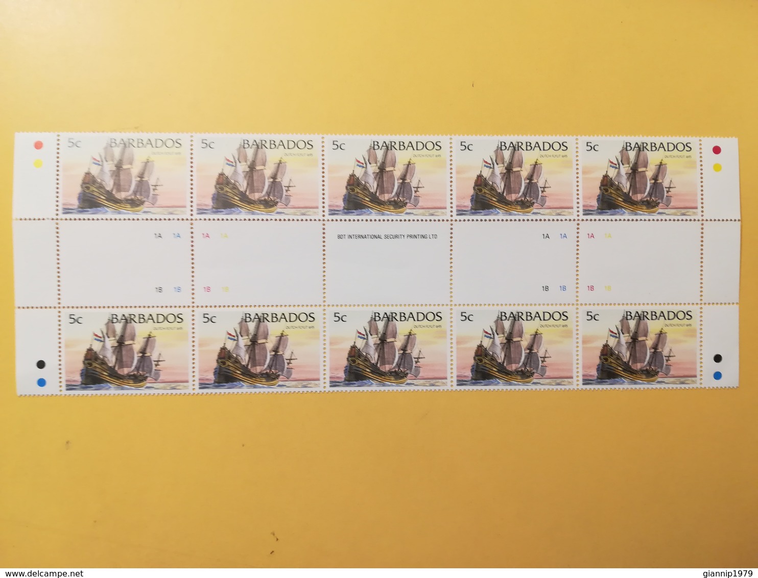 FRANCOBOLLI STAMPS BARBADOS 1994 MNH** NUOVI SHIPS NAVI DUTCH FLYUT 1695 BLOCCO - Barbados (1966-...)