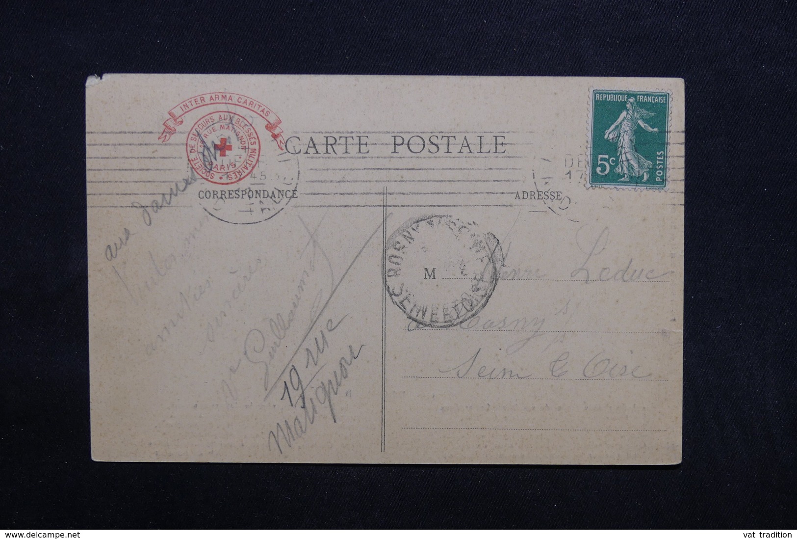 FRANCE - Vignette Croix Rouge Sur Carte Postale  De La Croix Rouge - L 32397 - Red Cross