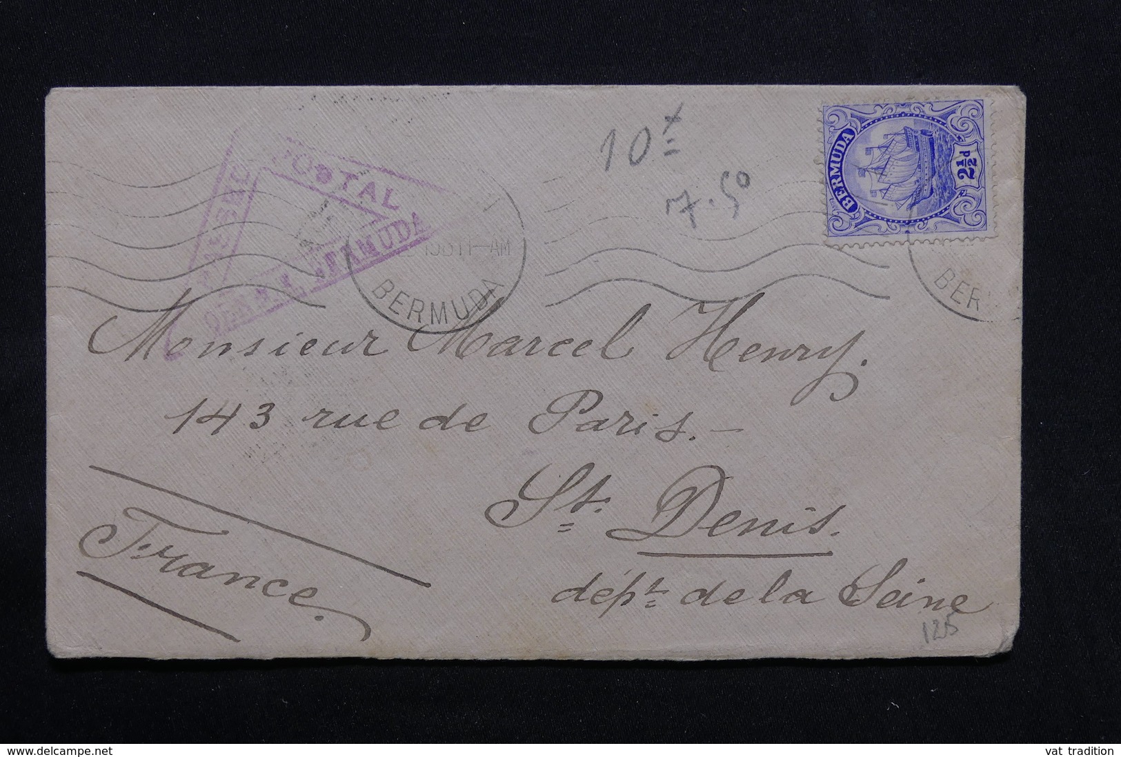 BERMUDES - Enveloppe Pour La France En 1915 Avec Contrôle Postal - L 32399 - Bermuda