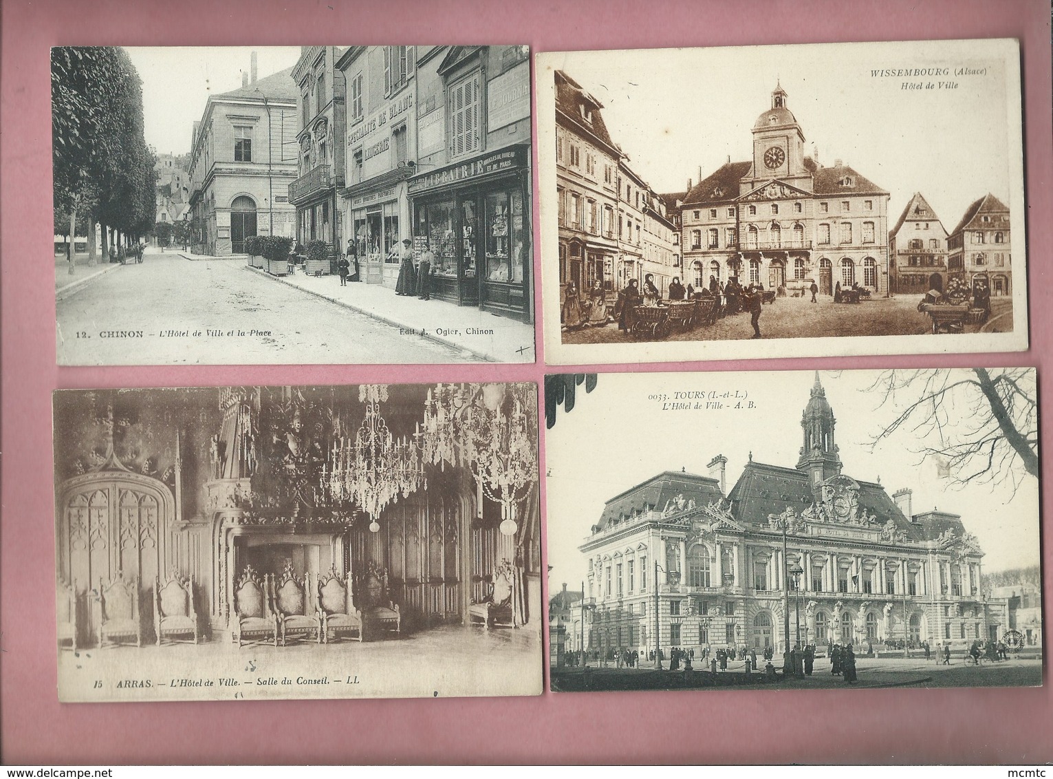 Lot de 53 cartes - Hôtel de Ville  -  Mairie -