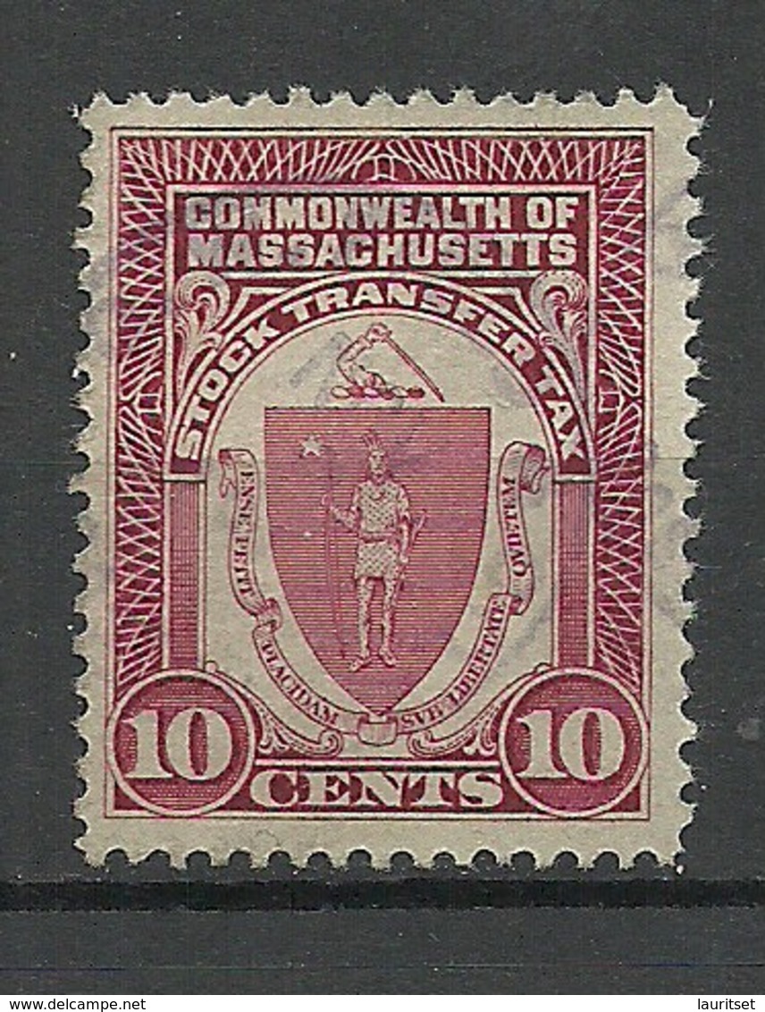 USA Commonwealth Of Massachusetts Stock Transfer Tax 10 Cents O - Revenues