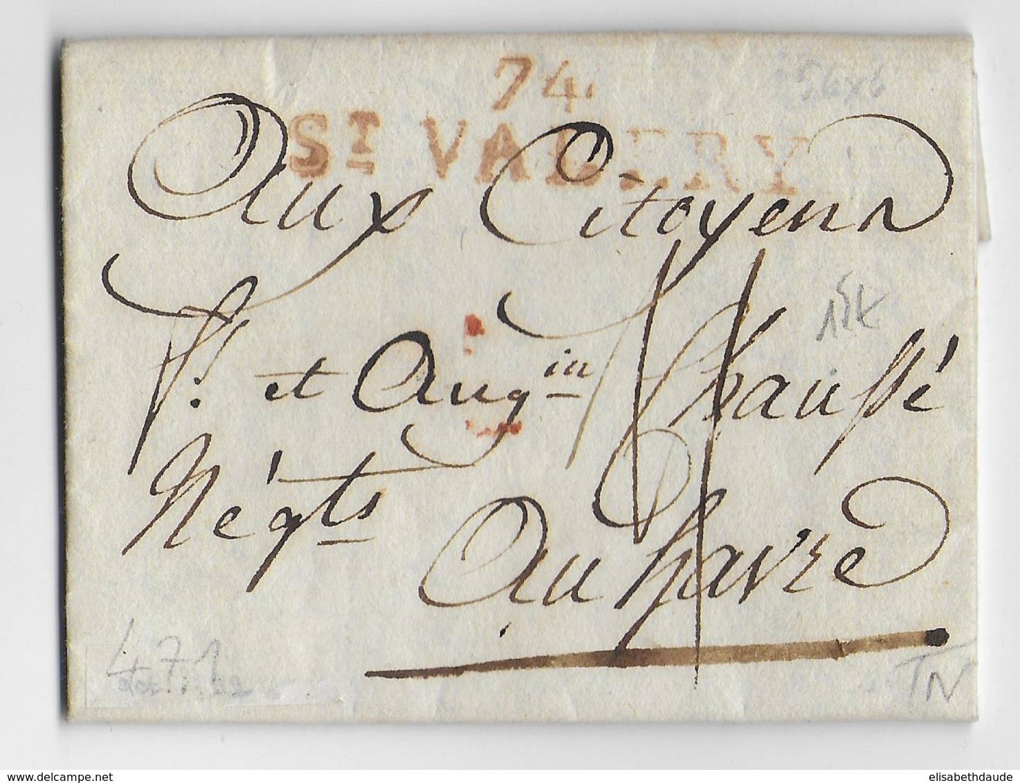 AN 7 - SEINE INFERIEURE - LETTRE De ST VALERY EN CAUX => LE HAVRE - 1701-1800: Précurseurs XVIII