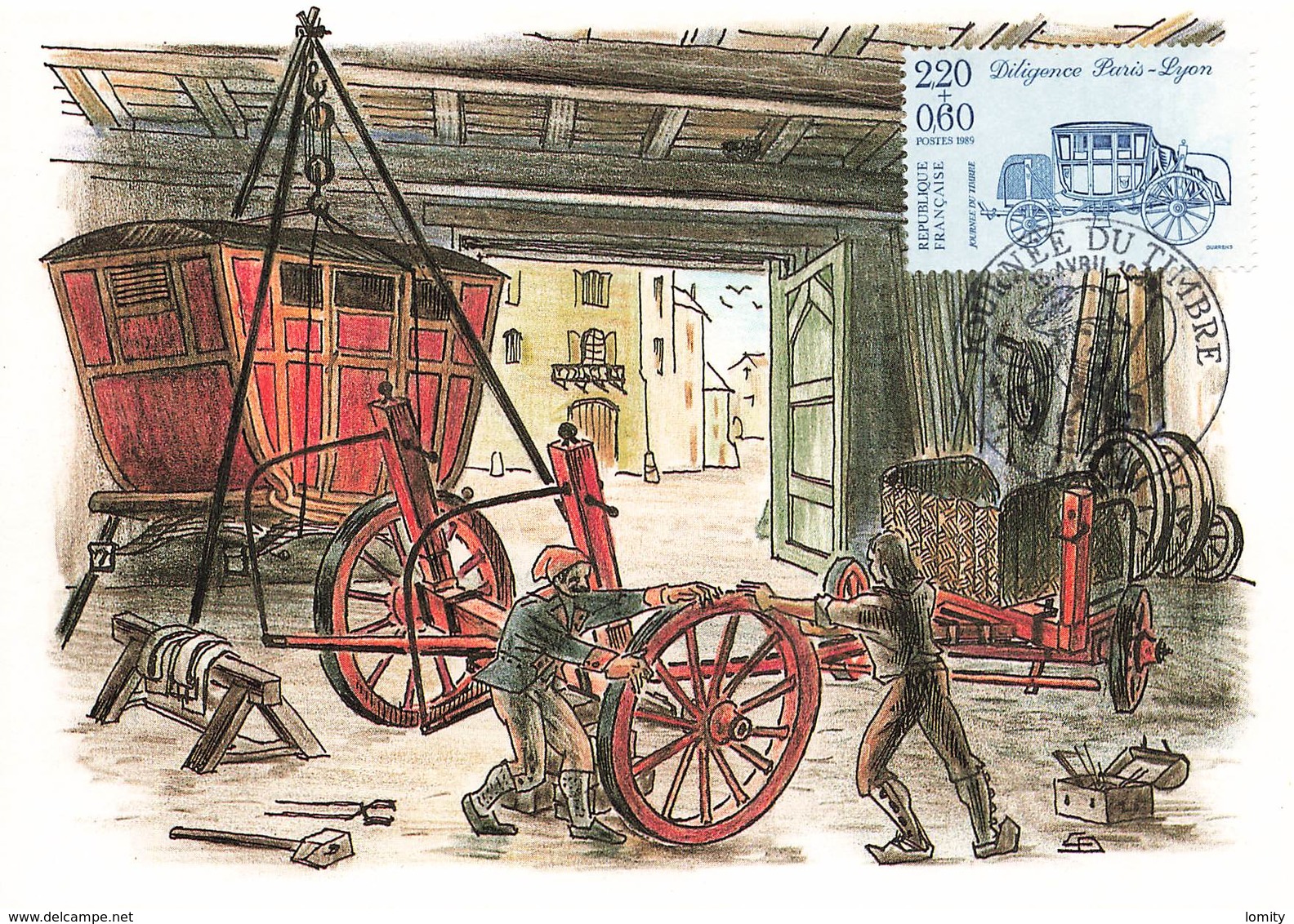 France lot de 51 cartes carte maximum card année 1989 revolution train espace célébrités tableau croix rouge