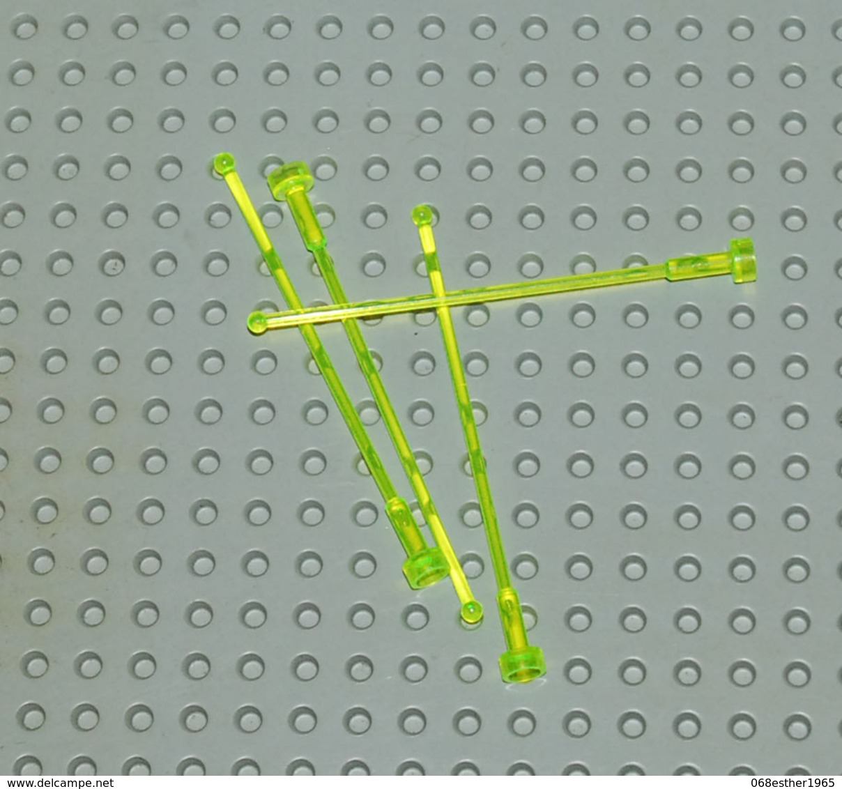 Lego 4x Antenne Neon Vert Transparent 1x8 Ref 2569 - Lego Technic