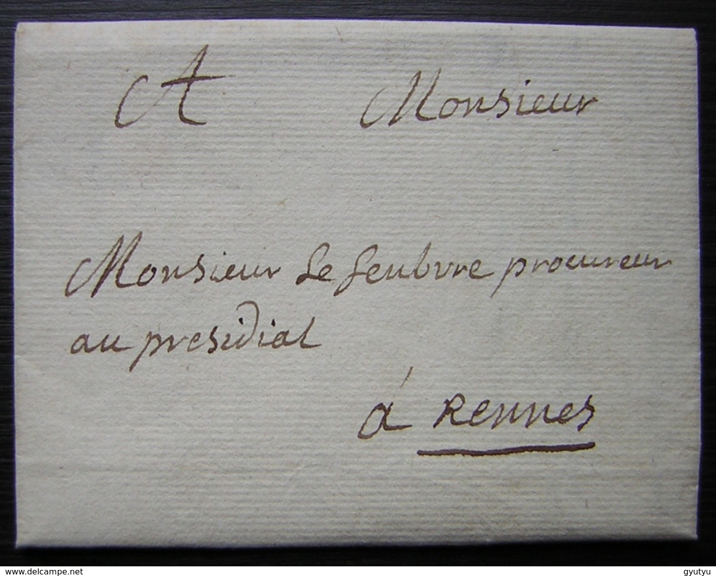 1766 Aux Loges, Lettre Pour Monsieur Le Procureur Au Presidiat à Rennes, à Propos De L'expulsion D'un Métayer - Manuscrits