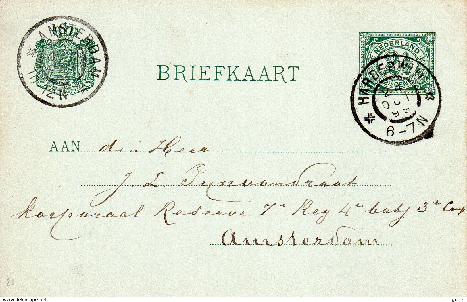 24 OCT 99 Briefkaart G51 Met Grootrond HARDERWIJK Naar Amsterdam - Brieven En Documenten