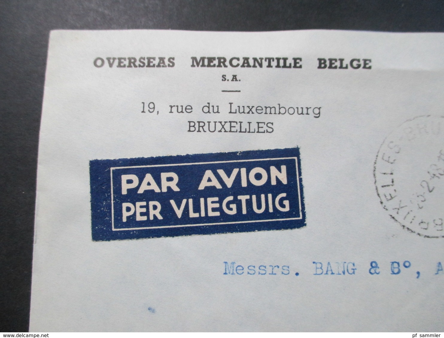 Belgien 1946 Auslandsbrief Nach Finnland Mit Nr. 750 MiF Luftpost Overseas Mercantile Belge Rue Du Luxembourg Bruxelles - 1946 -10%