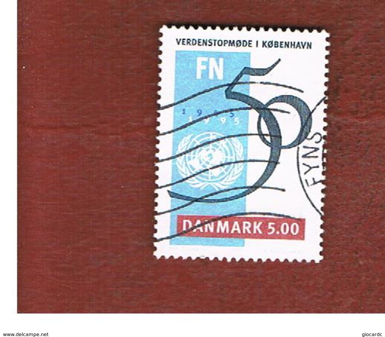 DANIMARCA (DENMARK)  -   SG 1042  -  1995 50^ ANNIVERSARY OF O.N.U.    - USED ° - Usati