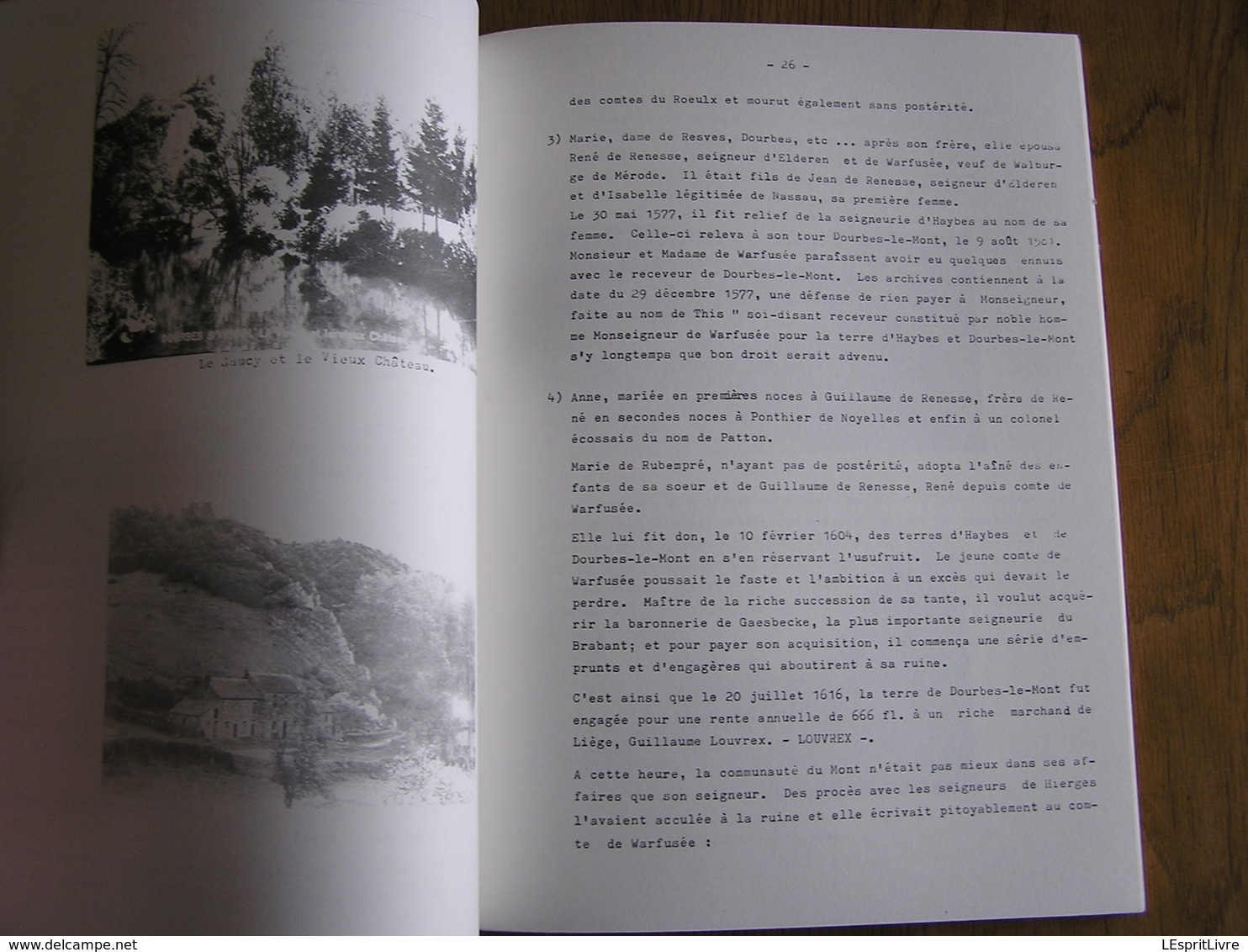 DOURBES ET SON PASSE Tome 1 Régionalisme Histoire Seigneur Seigneurie Barons de Hierges Fiefs Rues Hôtel Saucy