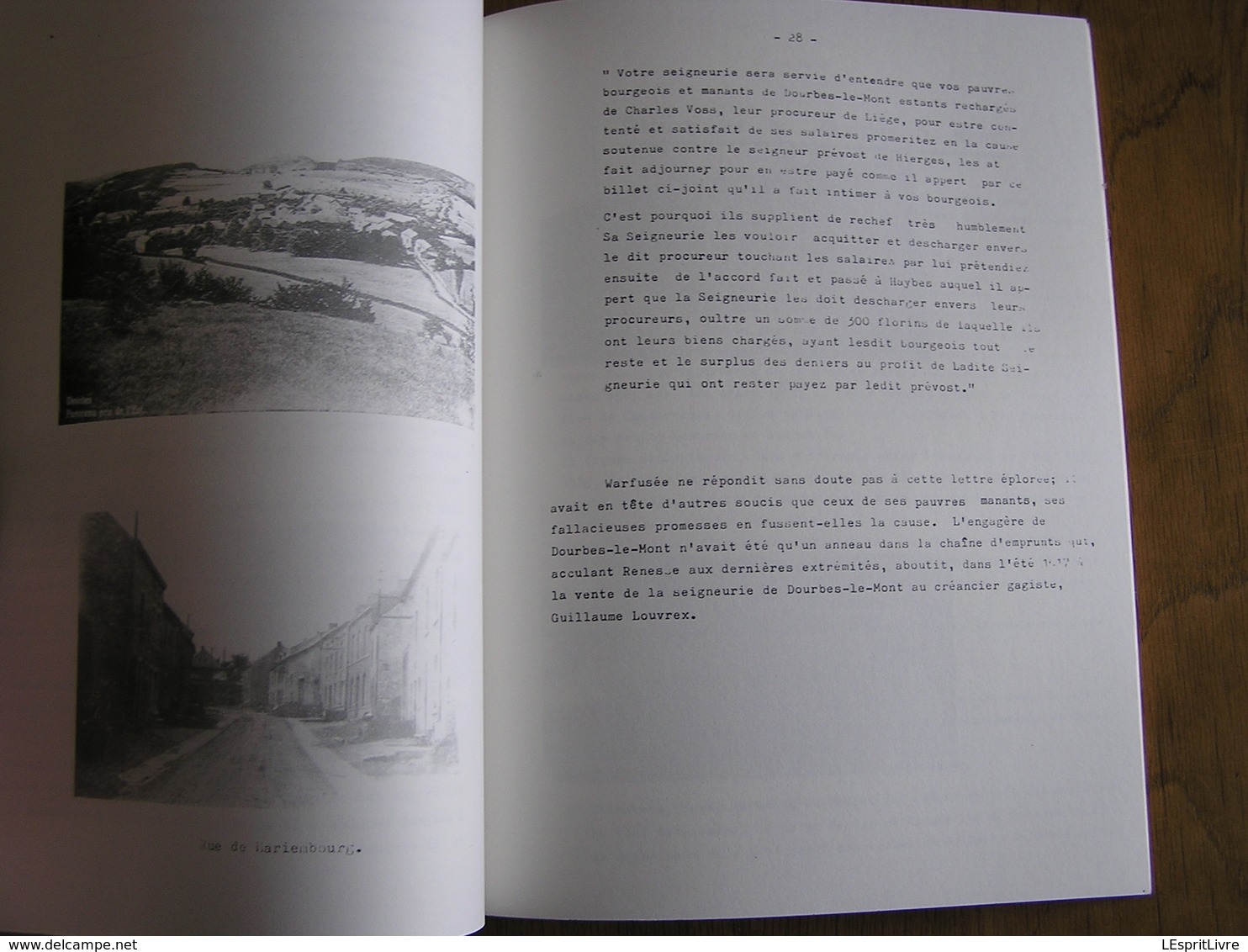 DOURBES ET SON PASSE Tome 1 Régionalisme Histoire Seigneur Seigneurie Barons de Hierges Fiefs Rues Hôtel Saucy