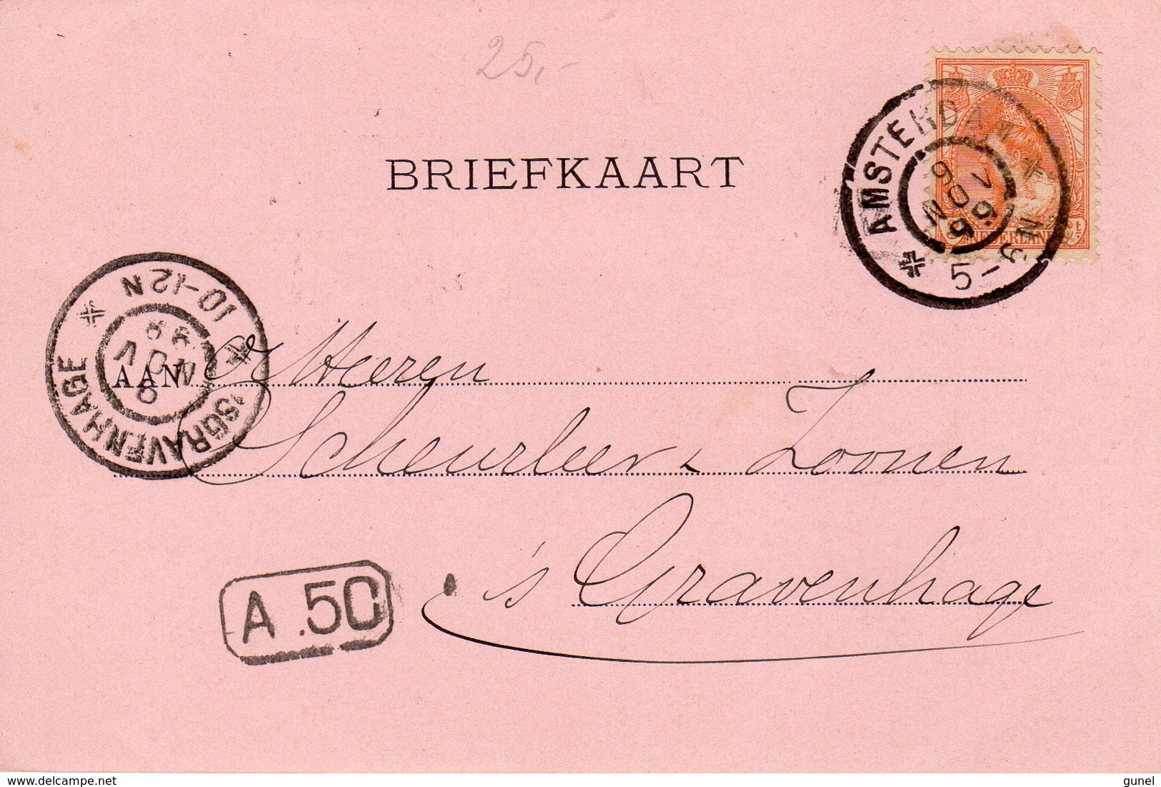 9 NOV 99  Briefkaart Met Firmalogo Van Amsterdam Naar 's-Gravenhage - Brieven En Documenten