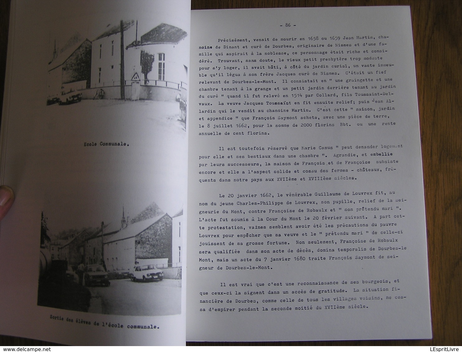 DOURBES ET SON PASSE Tome 2 Régionalisme Histoire Seigneurie Famille Louvrex Baillet Tannerie Ancien Régime Moulin