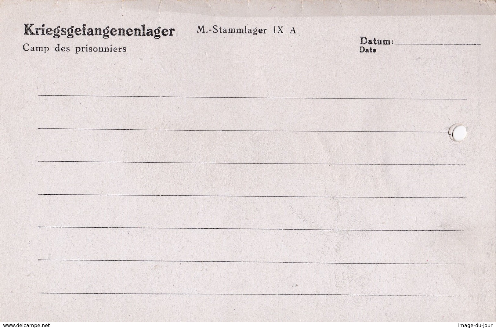 STALAG A L' HOMME DE CONFIANCE DES PRISONNIERS DE GUERRE CACHET AVEC FRANCISQUE - Guerre De 1939-45