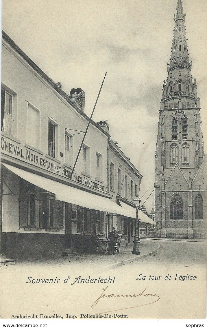 Souvenir D'ANDERLECHT : La Tour De L'Eglise - Cachet De La Poste 1902 - Anderlecht