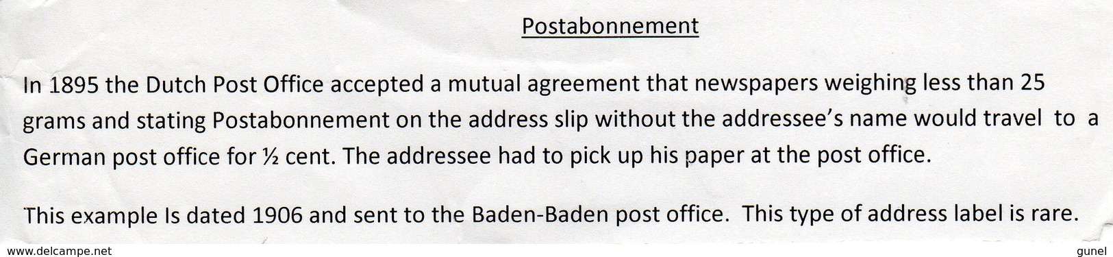 22 NOV 99  Krantebandje Per POSTABONNEMENT Van Amsterdam Naar Wintersberg - Brieven En Documenten