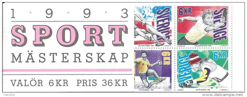 Suède 1993 Carnet C1743 Neuf Sports Vol à Voile, Lutte, Ping Pong, Bowling, Hand Ball Et Ski - 1981-..