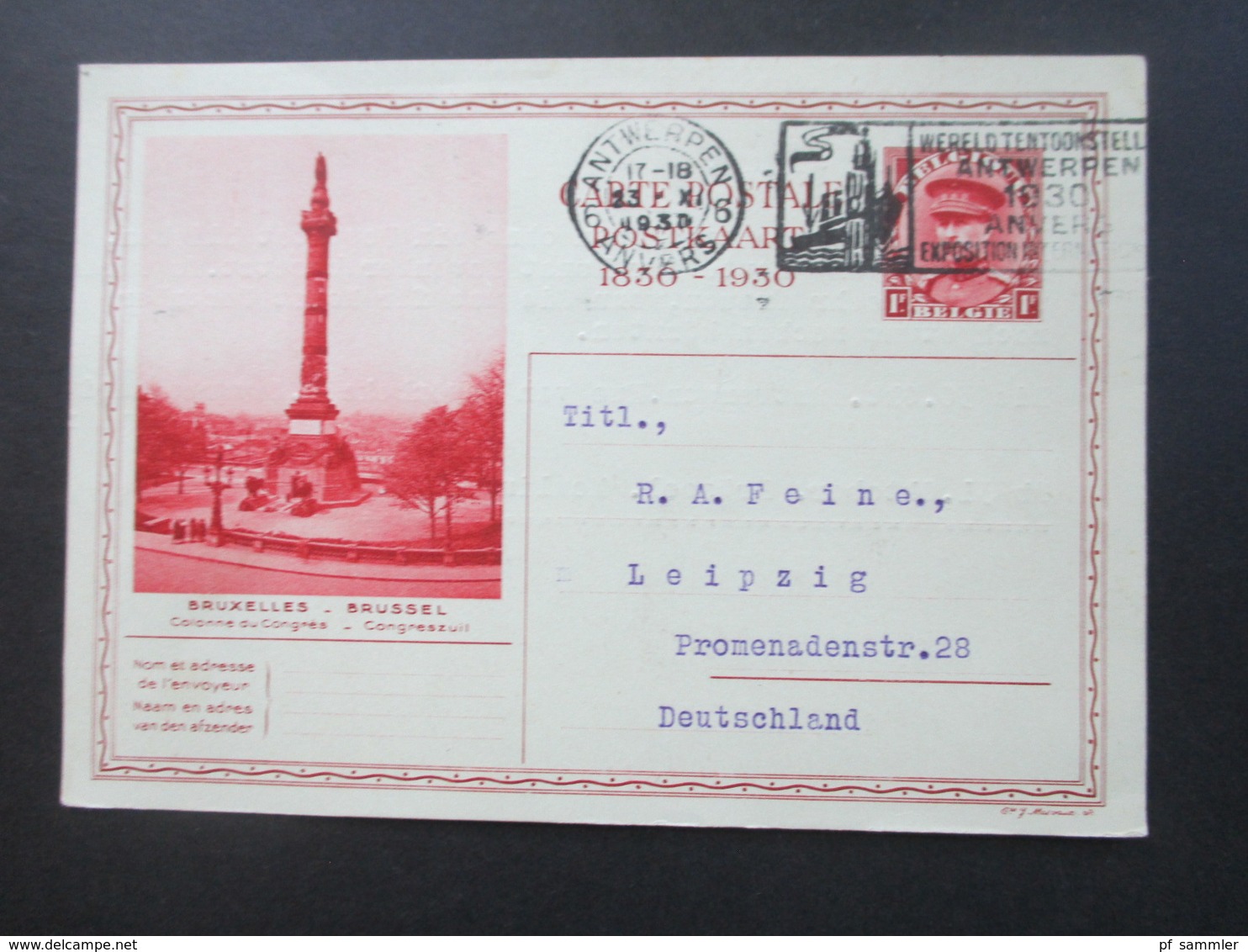 Belgien 1931 / 32 Ganzsachen / Bildganzsachen Nach Berlin Und Leipzig Gesendet! Imprime - Druck - Storia Postale