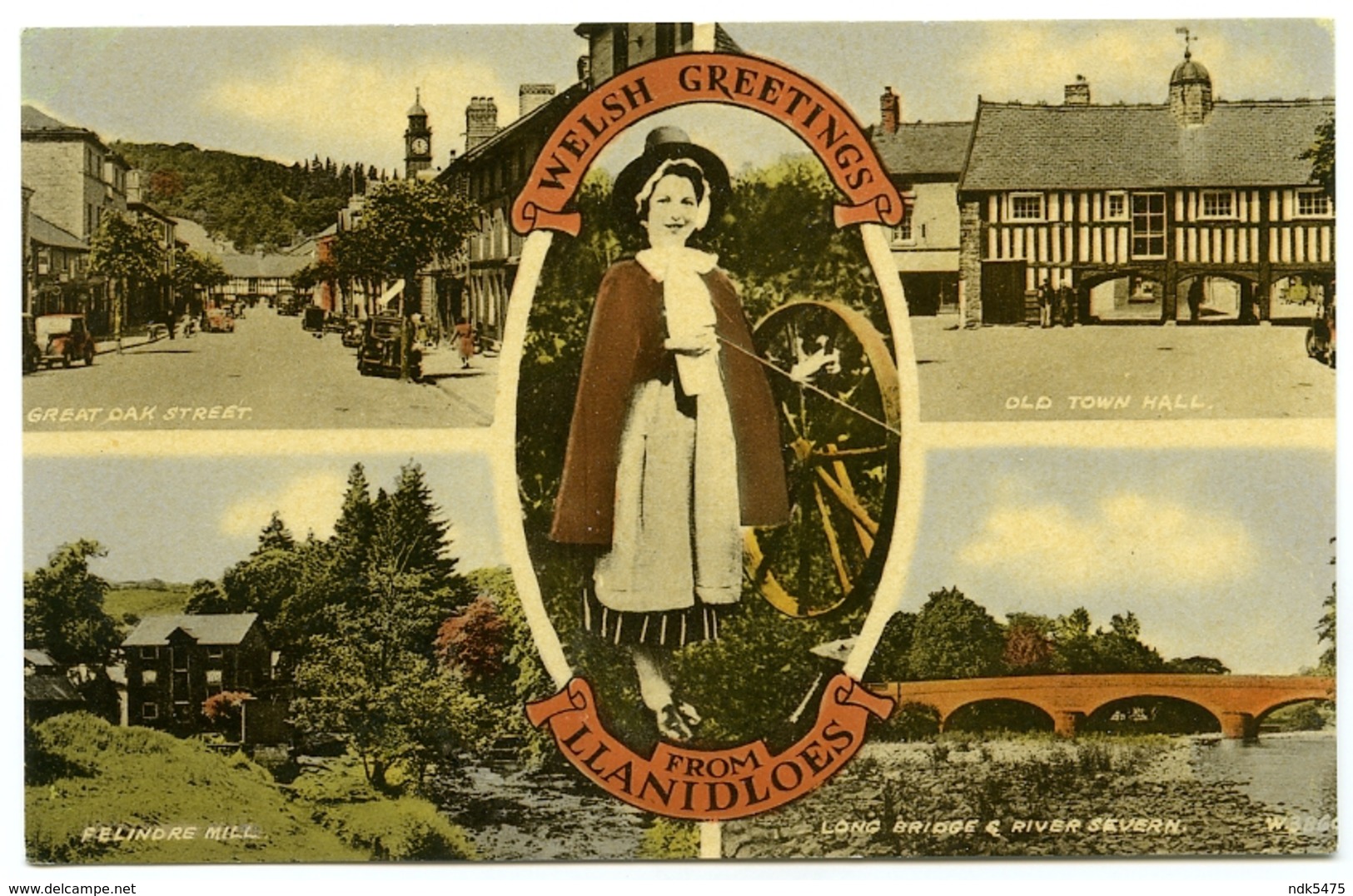 WELSH GREETINGS FROM LLANIDLOES : MULTIVIEW - Montgomeryshire