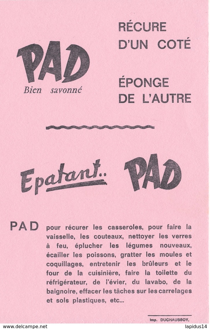 BU 1699 /  BUVARD     PAD  RECURE D'UN COTE  EPONGE DE L'AUTRE - Produits Ménagers