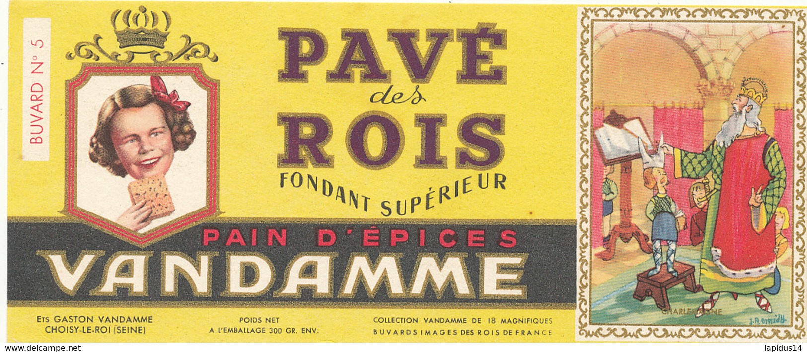 BU 1734 /  BUVARD -  PAIN D'EPICES PAVE DES ROIS  VANDAMME - Pain D'épices