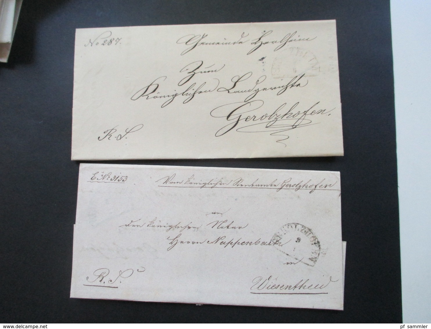 Altdeutschland Bayern 1870er Jahre 90 Dienstbriefe mit Halbkreisstempel. Auch verschiedene Farben! z.T. mit Inhalt!