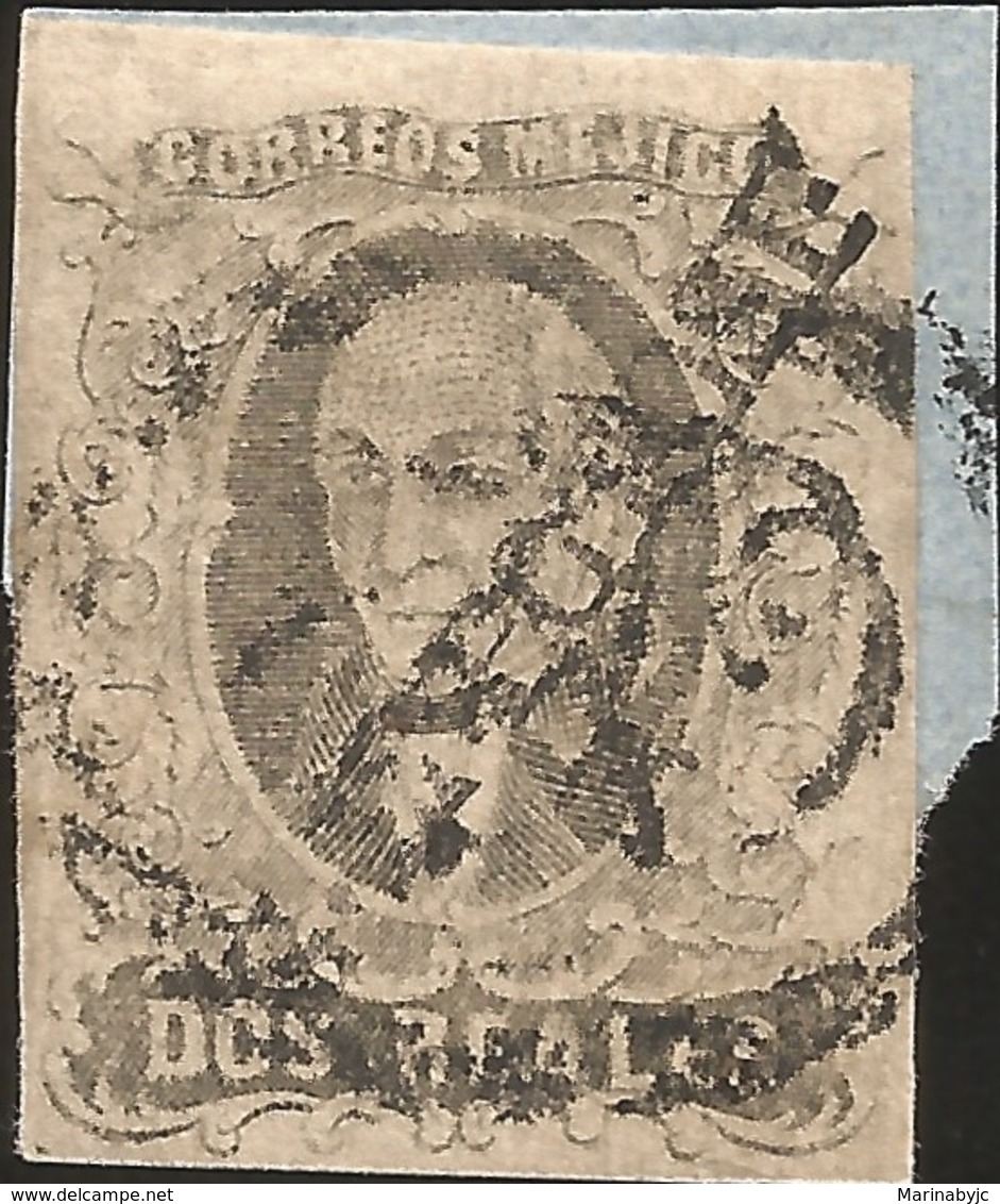 J) 1861 MEXICO, HIDALGO, 2 REALES, DIAGONAL DISTRICT SAN LUIS POTOSI, FRAGMENT OF LETTER ORNAMENTAL, MN - Mexico