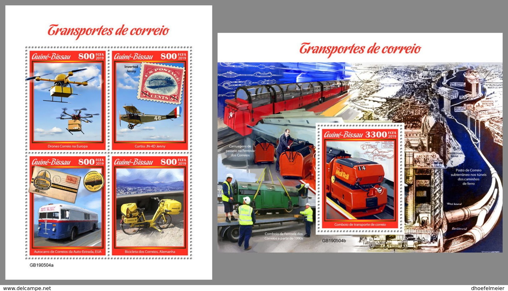 GUINEA BISSAU 2019 MNH Mail Transport Posttransport Transport De Courrier M/S+S/S - OFFICIAL ISSUE - DH1924 - Post