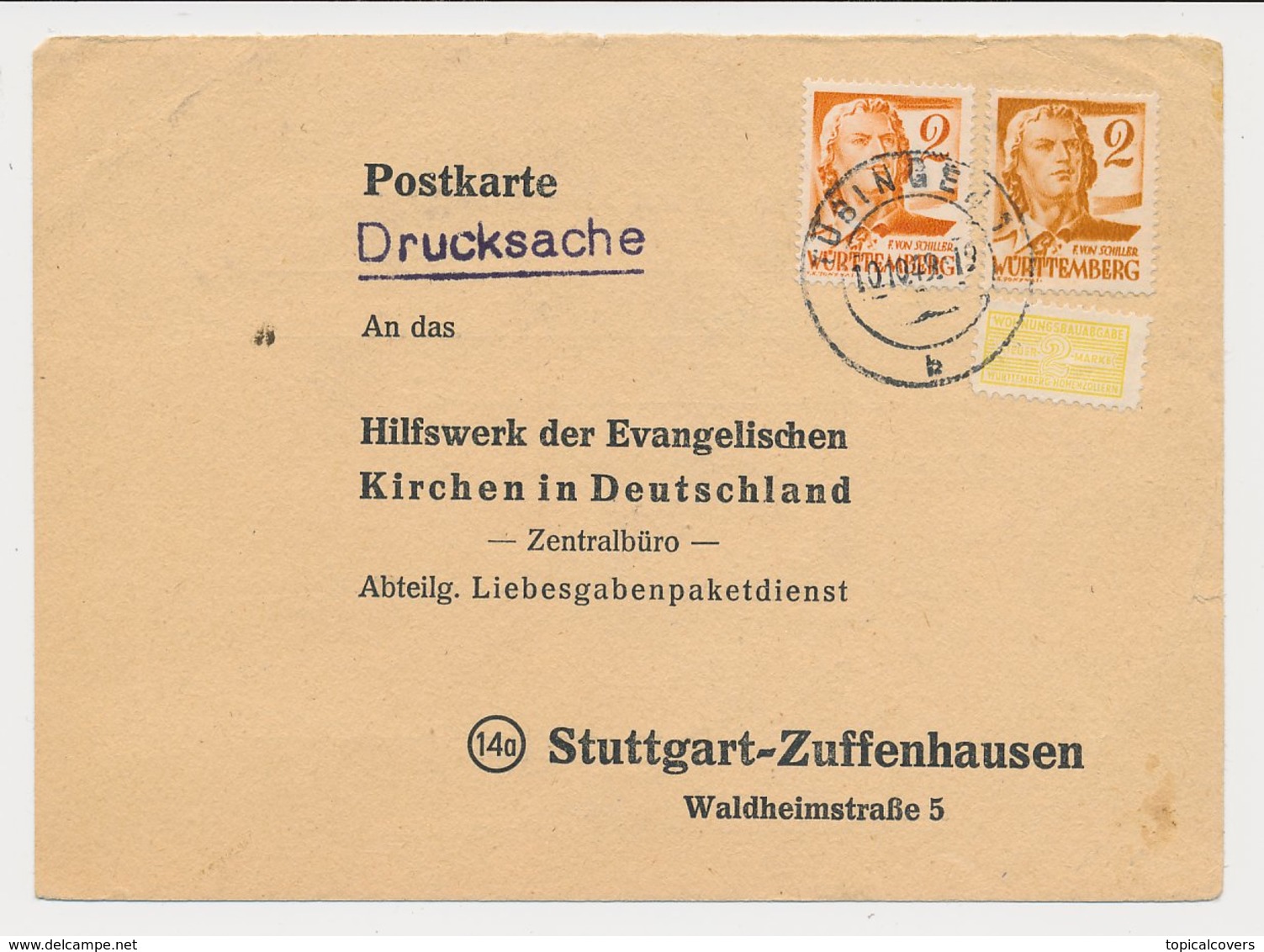 Card Wurttemberg-Hohenzollern / Germany 1949 - Wohnungsbau-abgabe - Altri & Non Classificati