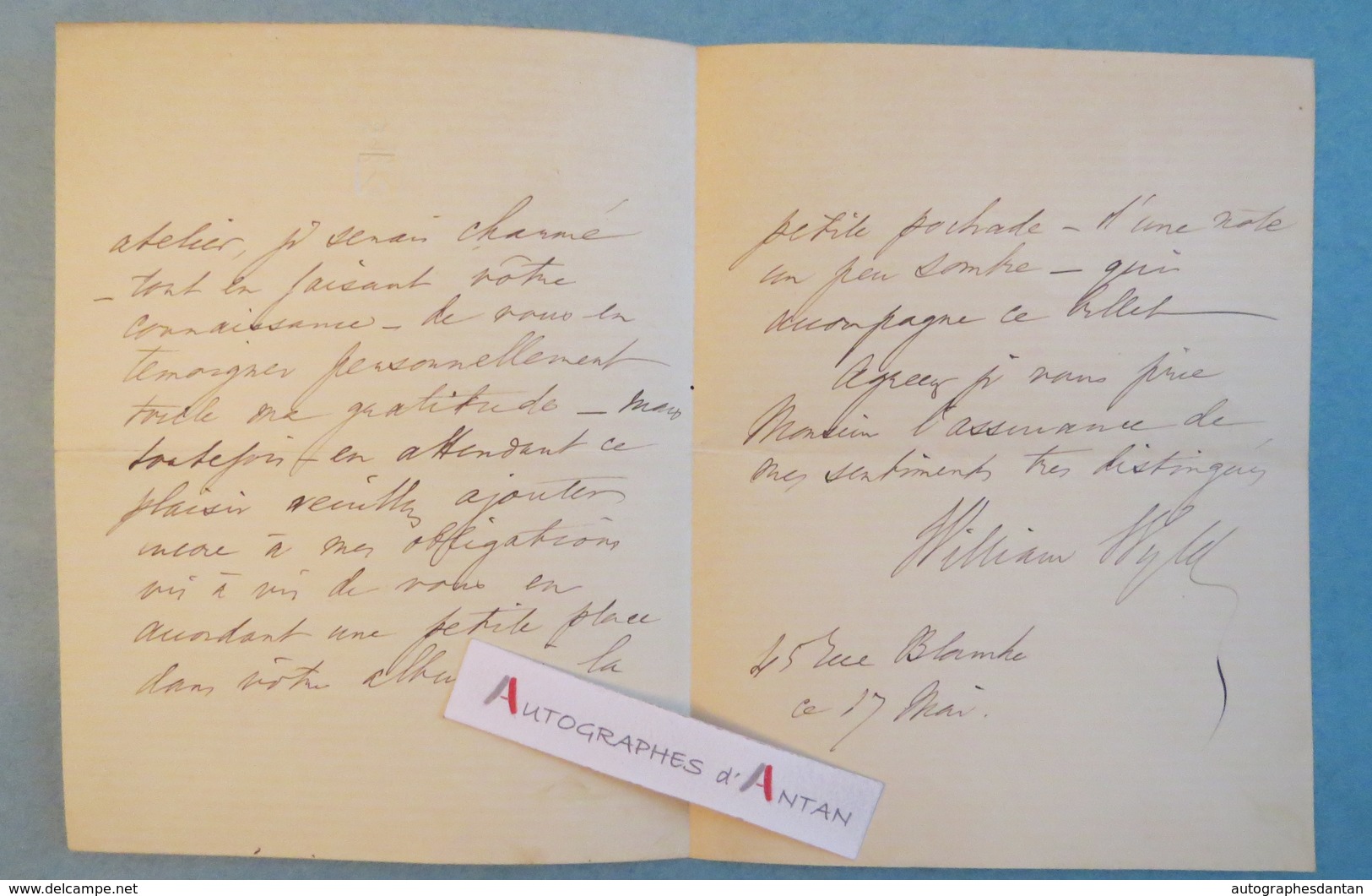 L.A.S William WYLD Peintre Anglais Né à Londres London - English Painter - Lettre Autographe Autograph Letter - Autres & Non Classés