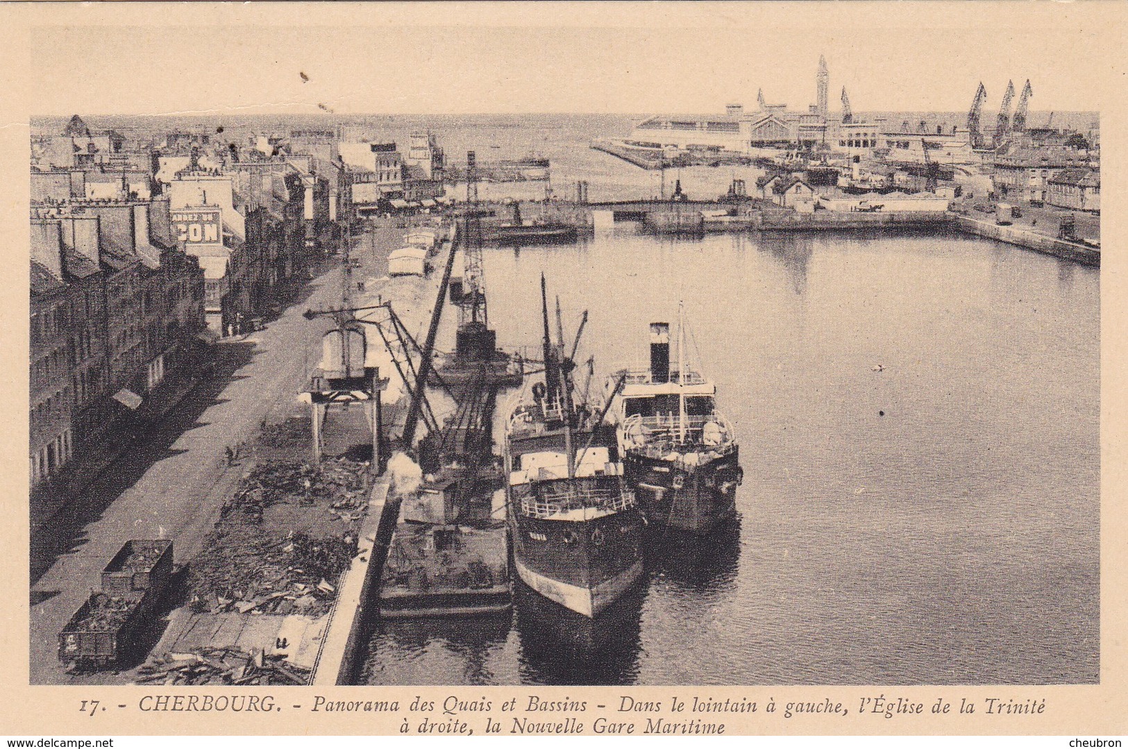 50. CHERBOURG. CPA . PANORAMA DES QUAIS ET BASSINS . - Cherbourg