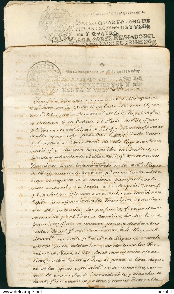 (1724ca). Interesante Conjunto De Documentos De Diversos Tipos Fechados Entre 1724 Y 1910, Contiene Varios Documentos De - Sonstige & Ohne Zuordnung