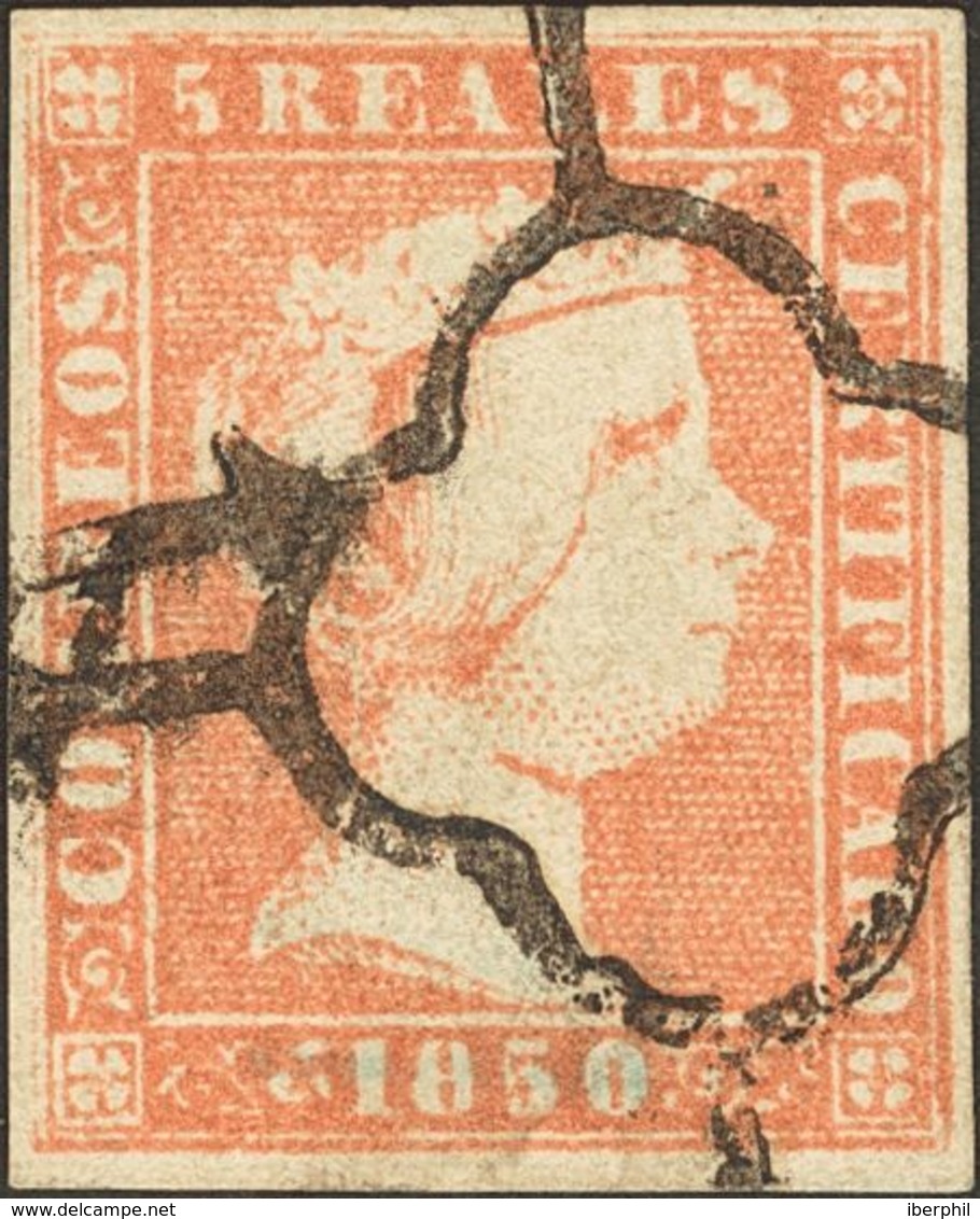 º3. 1850. 5 Reales Rojo. MAGNIFICO. - Sonstige & Ohne Zuordnung