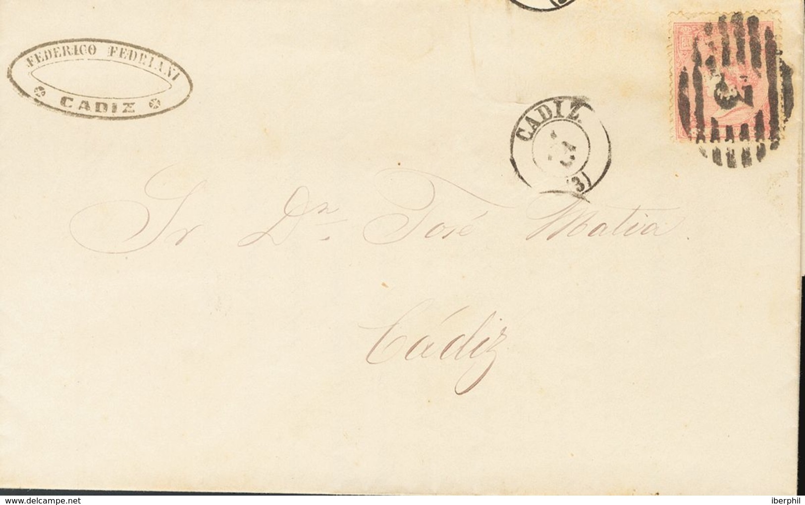 Sobre 80(2). 1866. Dos Cartas Circuladas Con El 2 Cuartos Rosa Por El Correo Interior De CADIZ Y JEREZ DE LA FRONTERA. M - Other & Unclassified