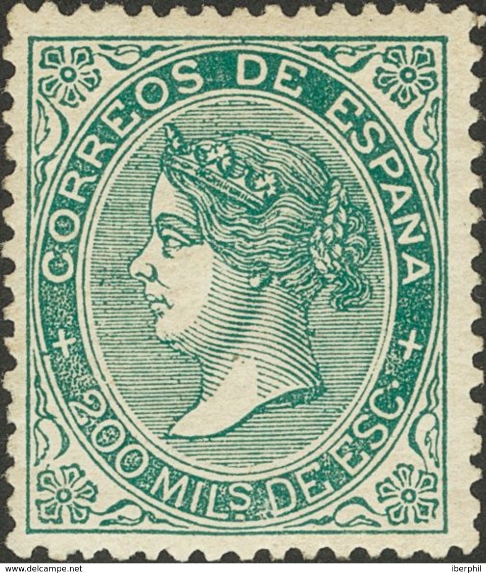 100. 1868. 200 Mils Verde. Muy Bien Centrado. MAGNIFICO. Cert. EXFIMA. - Andere & Zonder Classificatie