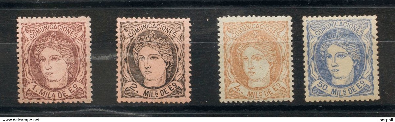 *102, 103, 104, 107. 1870. 1 Mils, 2 Mils, 4 Mils Y 50 Mils. Muy Bien Centrados. MAGNIFICOS. Edifil 2018: 73 Euros - Other & Unclassified