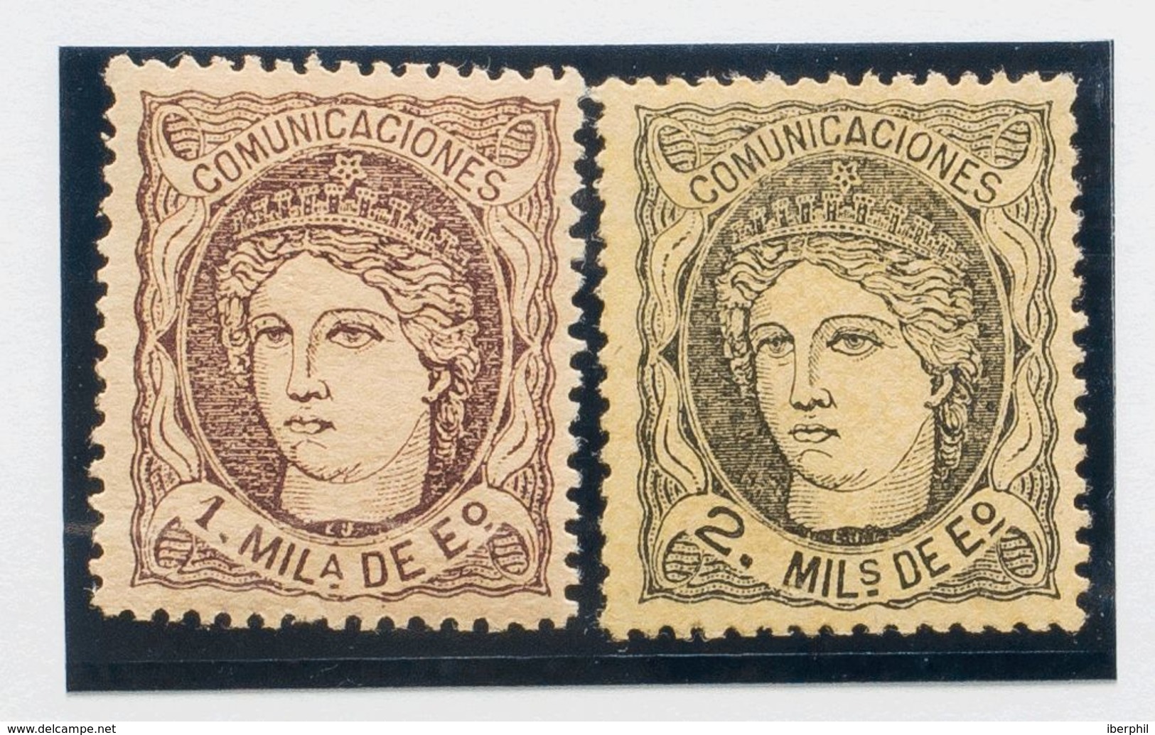 *102, 103. 1870. 1 Mil Violeta Y 2 Mils Negro. Excelentes Centrajes. MAGNIFICO. - Other & Unclassified