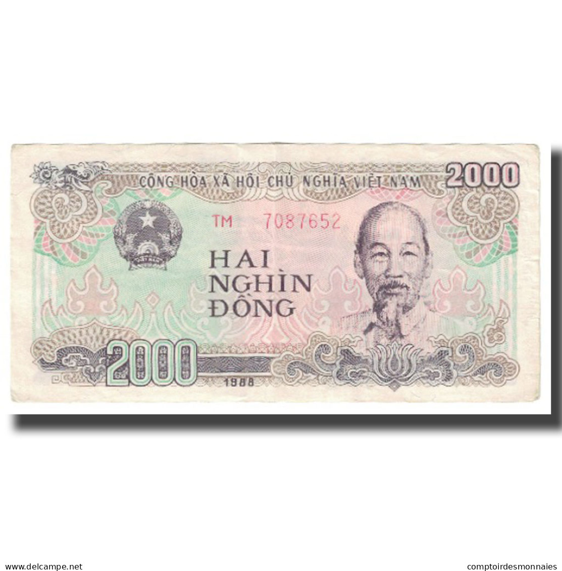 Billet, Viet Nam, 2000 D<ox>ng, 1988, KM:107a, TTB - Vietnam