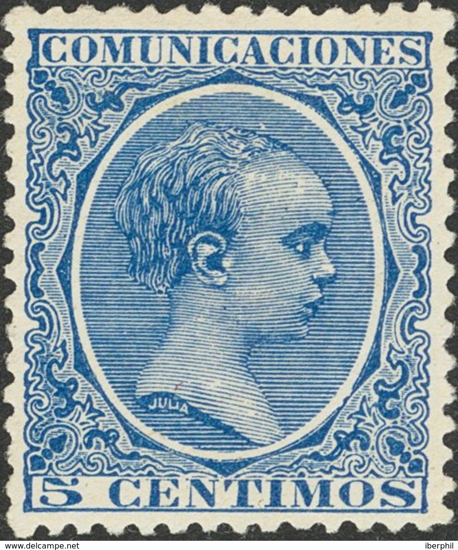 *215. 1889. 5 Cts Azul. PIEZA DE LUJO. - Andere & Zonder Classificatie