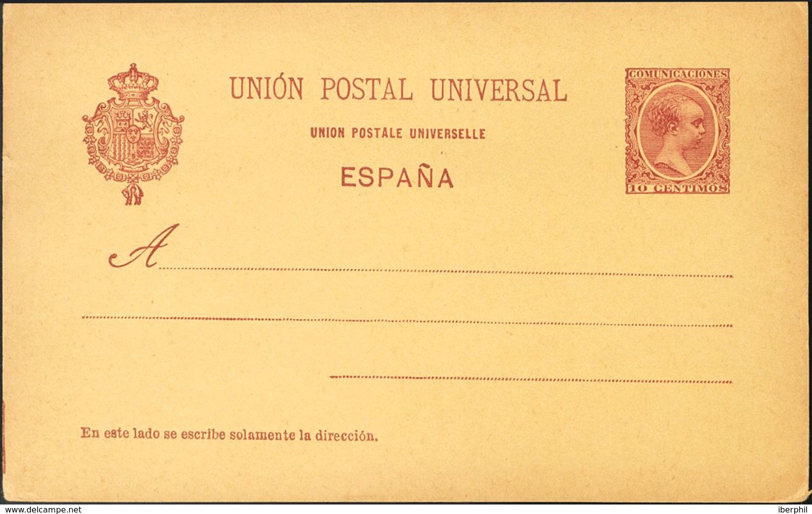 (*)EP31. 1890. 5 Cts Carmín Sobre Tarjeta Entero Postal. MAGNIFICA. Edifil 2014: 77 Euros - Andere & Zonder Classificatie