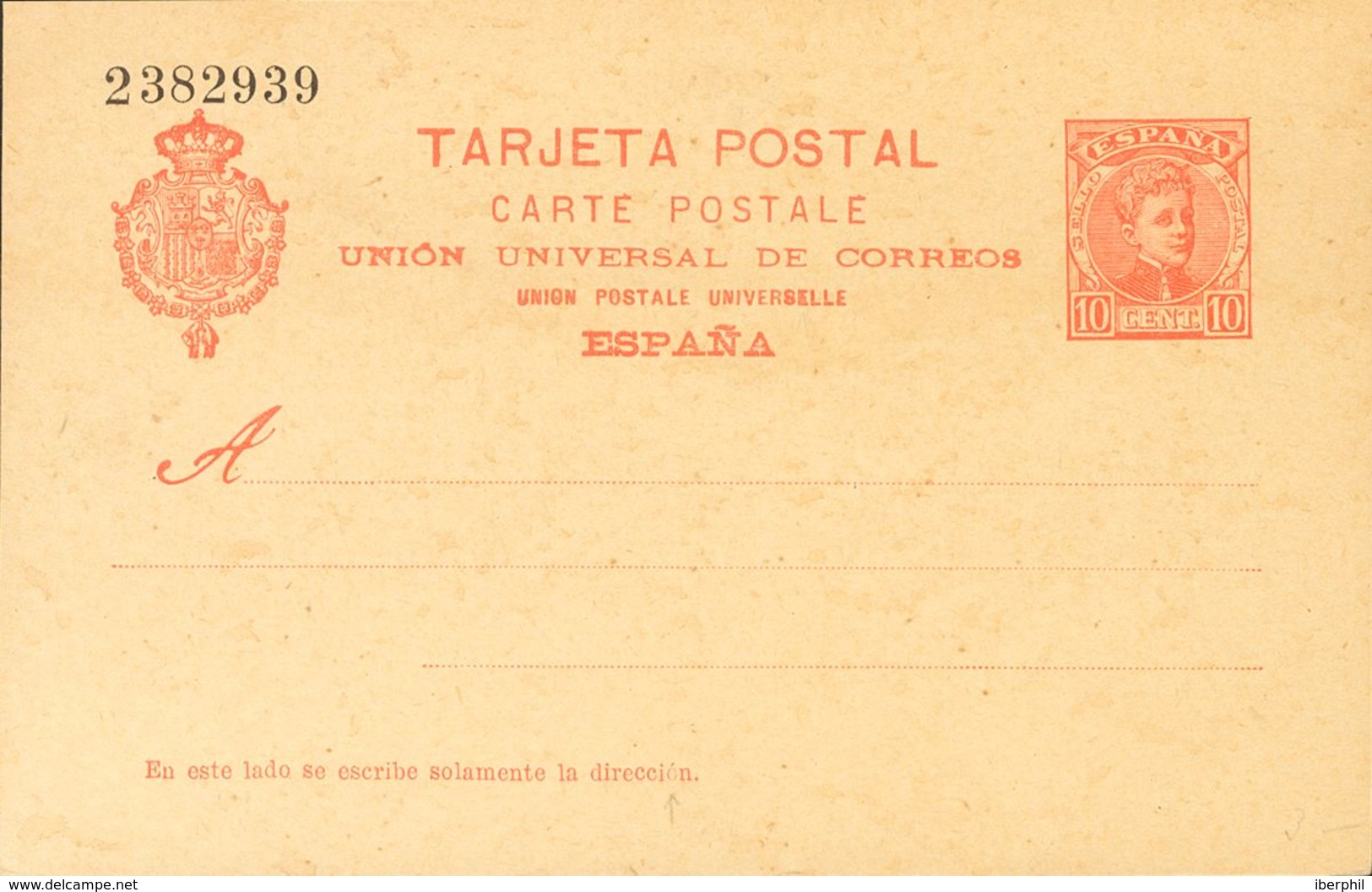 (*)EP42. 1902. 10 Cts Rojo Naranja Sobre Tarjeta Entero Postal. MAGNIFICA. Edifil 2019: 128 Euros - Sonstige & Ohne Zuordnung