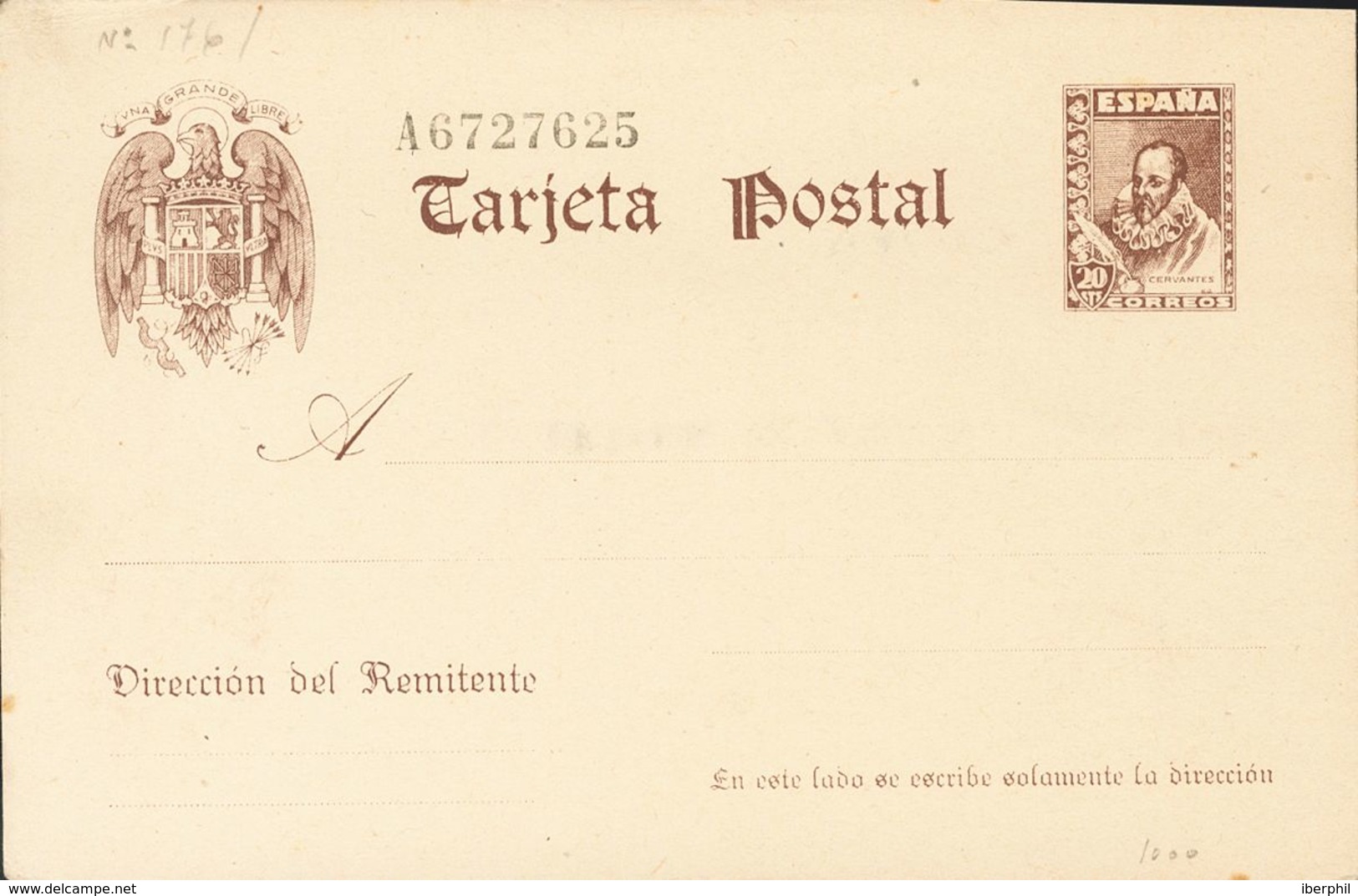 (*)EP83. 1938. 20 Cts Castaño Sobre Tarjeta Entero Postal. MAGNIFICA. Edifil 2018: 112 Euros - Andere & Zonder Classificatie