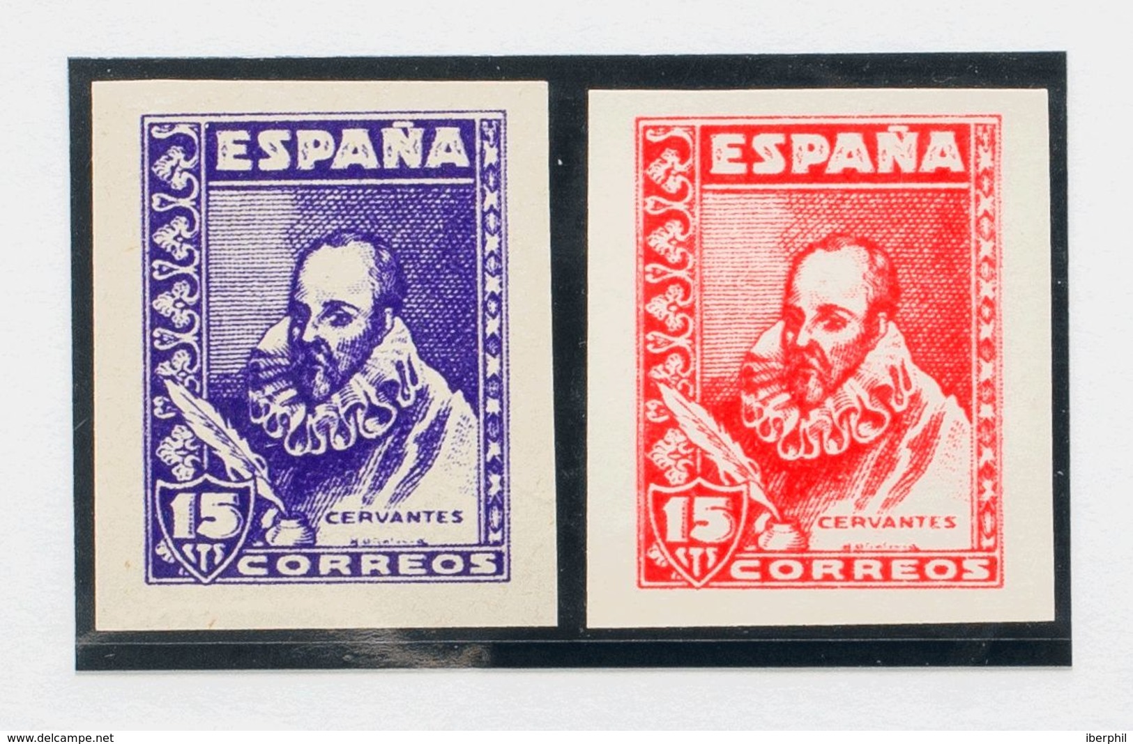 (*). 1938. 15 Cts Violeta Y 15 Cts Rojo. ENSAYOS DE COLOR, De Los Sellos Destinados A Los Enteros Postales (considerados - Sonstige & Ohne Zuordnung