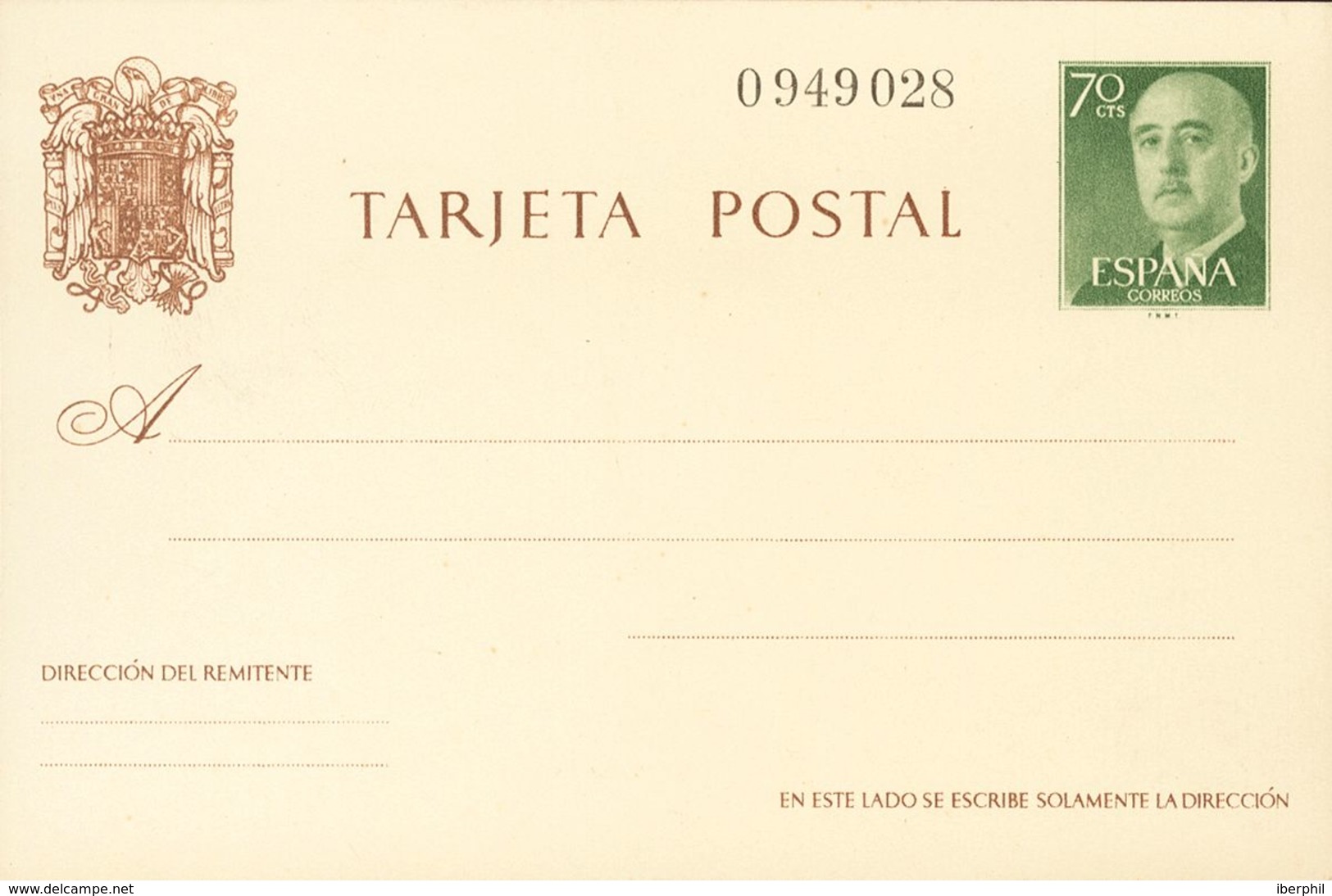 **EP90. 1962. 70 Cts Verde Sobre Tarjeta Entero Postal. MAGNIFICO. Edifil 2018: 51 Euros - Andere & Zonder Classificatie