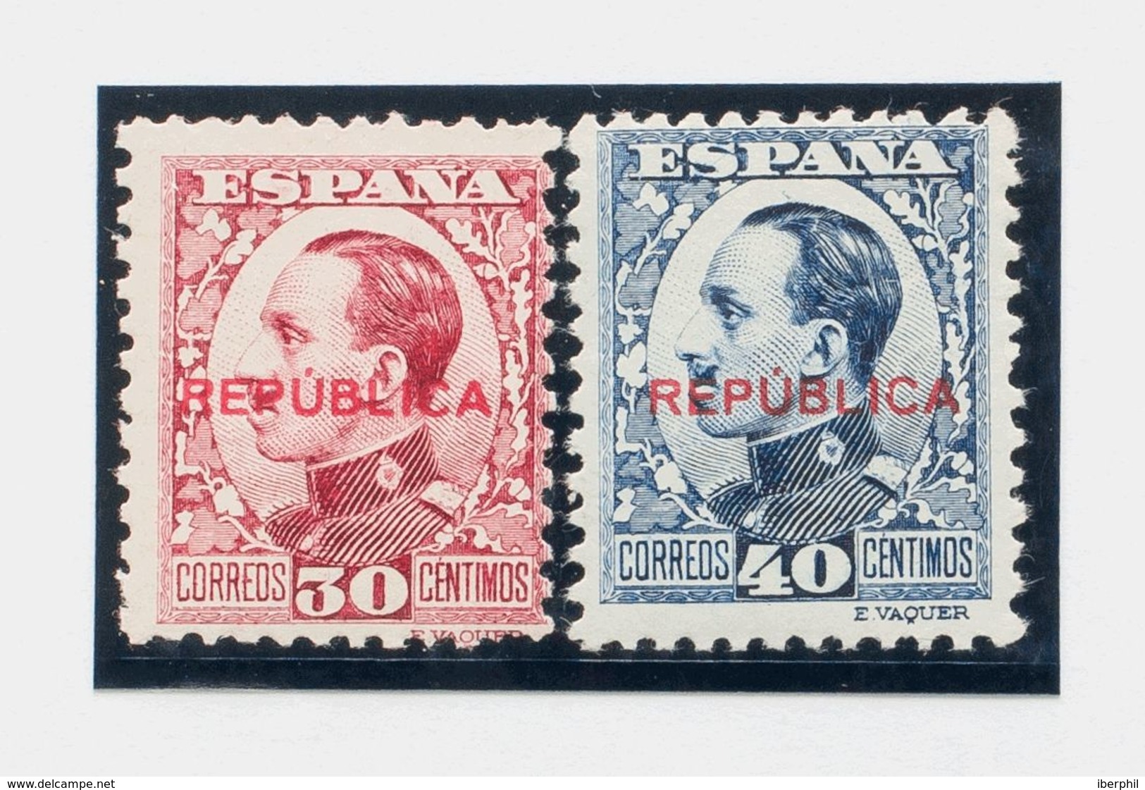 *NE2, NE3. 1931. 30 Cts, Sobrecarga En Rojo (NºA180,772) Y 40 Cts Azul (NºA801,224). NO EMITIDOS. MAGNIFICOS Y RARISIMOS - Otros & Sin Clasificación