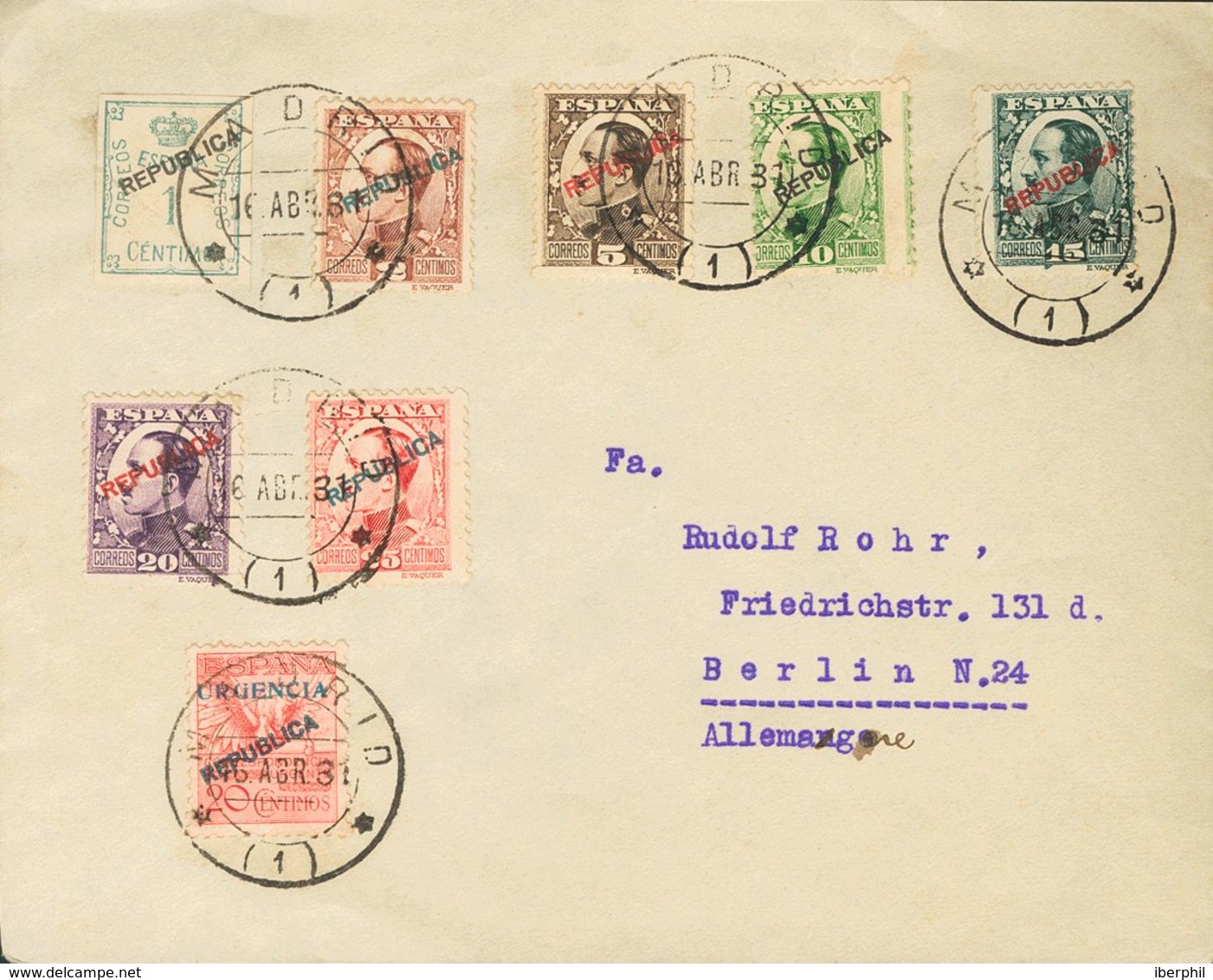 Sobre . 1931. Tres Cartas Filatélicas Dirigidas A BERLIN (ALEMANIA), Franqueadas Con Las Series De Barcelona (2) Y De Ma - Otros & Sin Clasificación