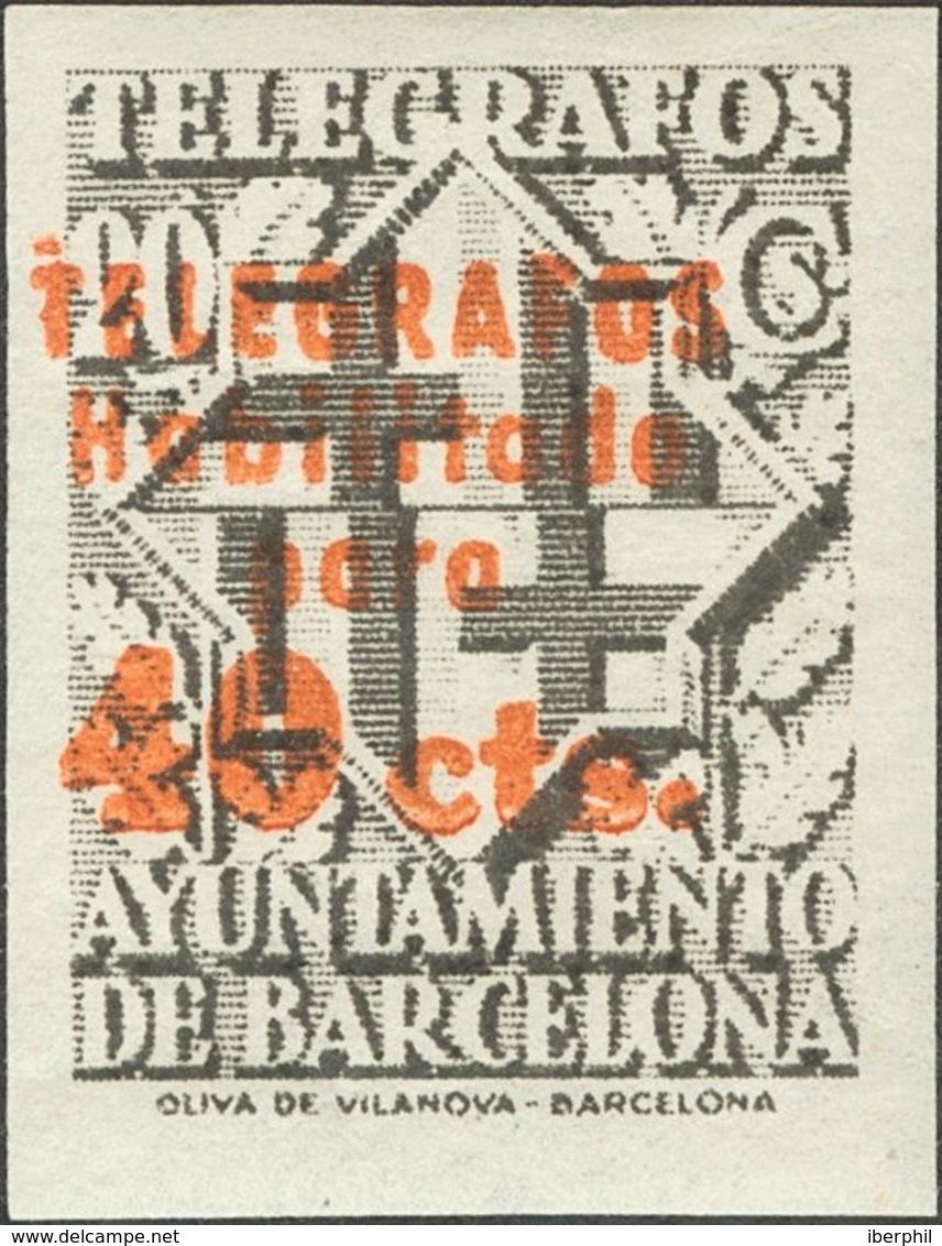 *17Dccs. 1942. 40 Cts Sobre 20 Cts Negro VALOR COMPLEMENTARIO. Variedad CAMBIO DE COLOR DE LA SOBRECARGA, En Rojo. MAGNI - Other & Unclassified