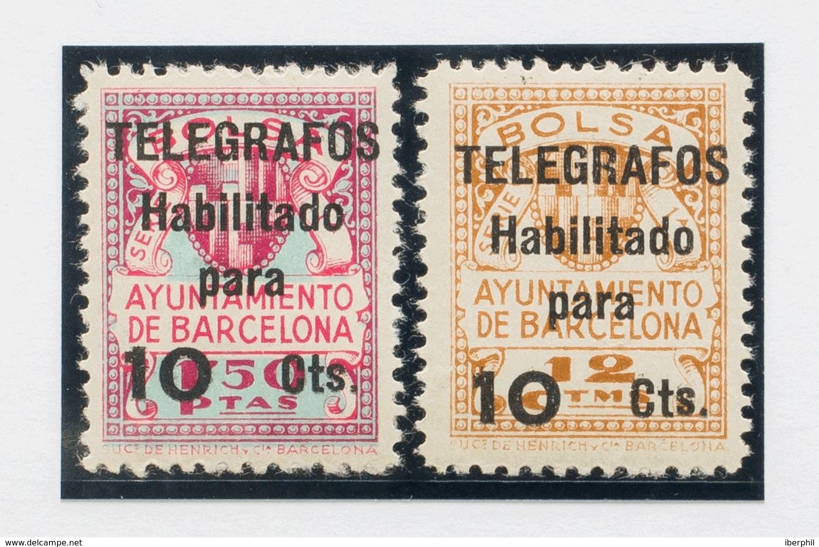 **NE7/8. 1945. 10 Cts Sobre 12 Cts Naranja Y 10 Cts Sobre 1'50 Pts Rosa Y Azul VALORES COMPLEMENTARIOS. NO EMITIDOS. MAG - Sonstige & Ohne Zuordnung